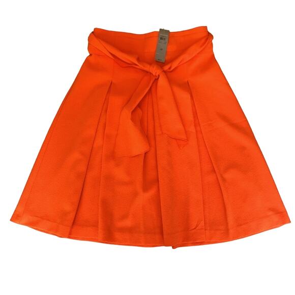 NWT Ann Taylor MIDI Skirt Women’s Sz 4 Pleated Orange Pleated Preppy Career - Picture 1 of 14